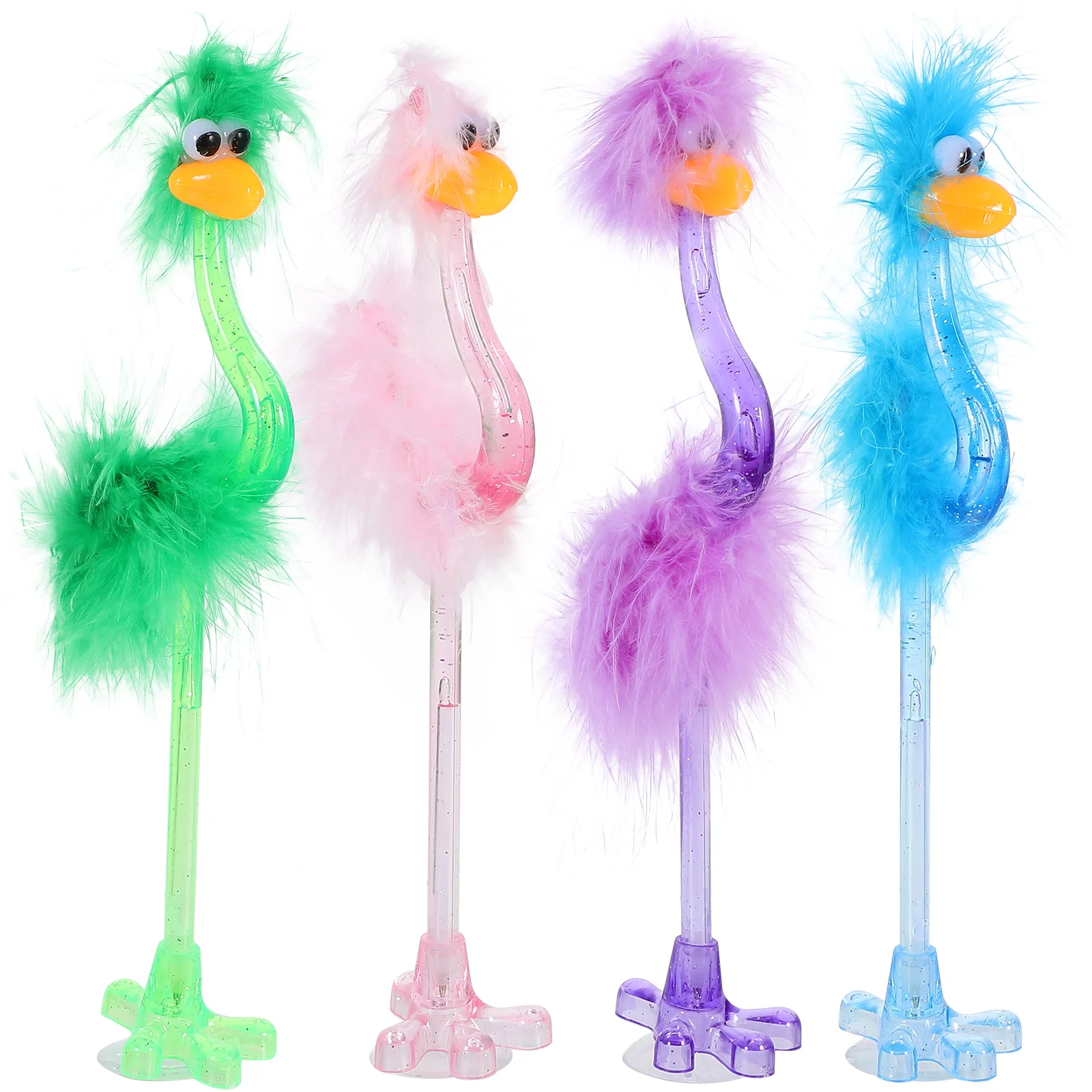 

Amosfun Colored Ink Pens Ostrich Shape Ballpoint Pens Cartoon Fine Point Roller Pens Furry Writing Pens Pen Home School