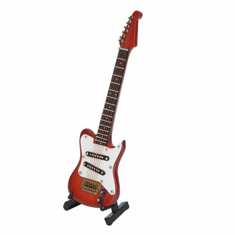 

Miniature Dollhouse Musical Instrument Craft Toys Electric Guitar Model Dollhouse Decoration Accessory for Birthday Present