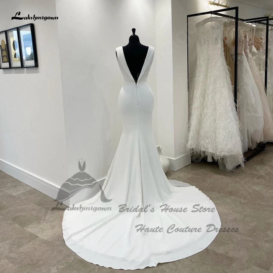Lakshmigown Backless Sexy Bridal Mermaid Wedding Dress 2024 Vestido De Casamento Long Beach Wedding Gown Customized 5