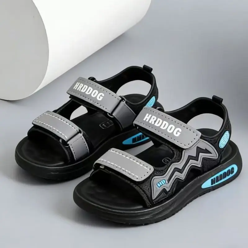 여름 소년 샌들 부드러운 밑창 미끄럼 방지 어린이 해변 신발 통기성 경량 야외 캐주얼 워킹 샌들 어린이용