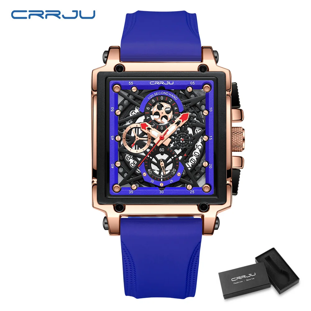 CRRJU Orologio Uomo Al Quarzo Ultra Sottile, Cinturino In Silicone Colorato, Elegante E Impermeabile, 40 Mm
