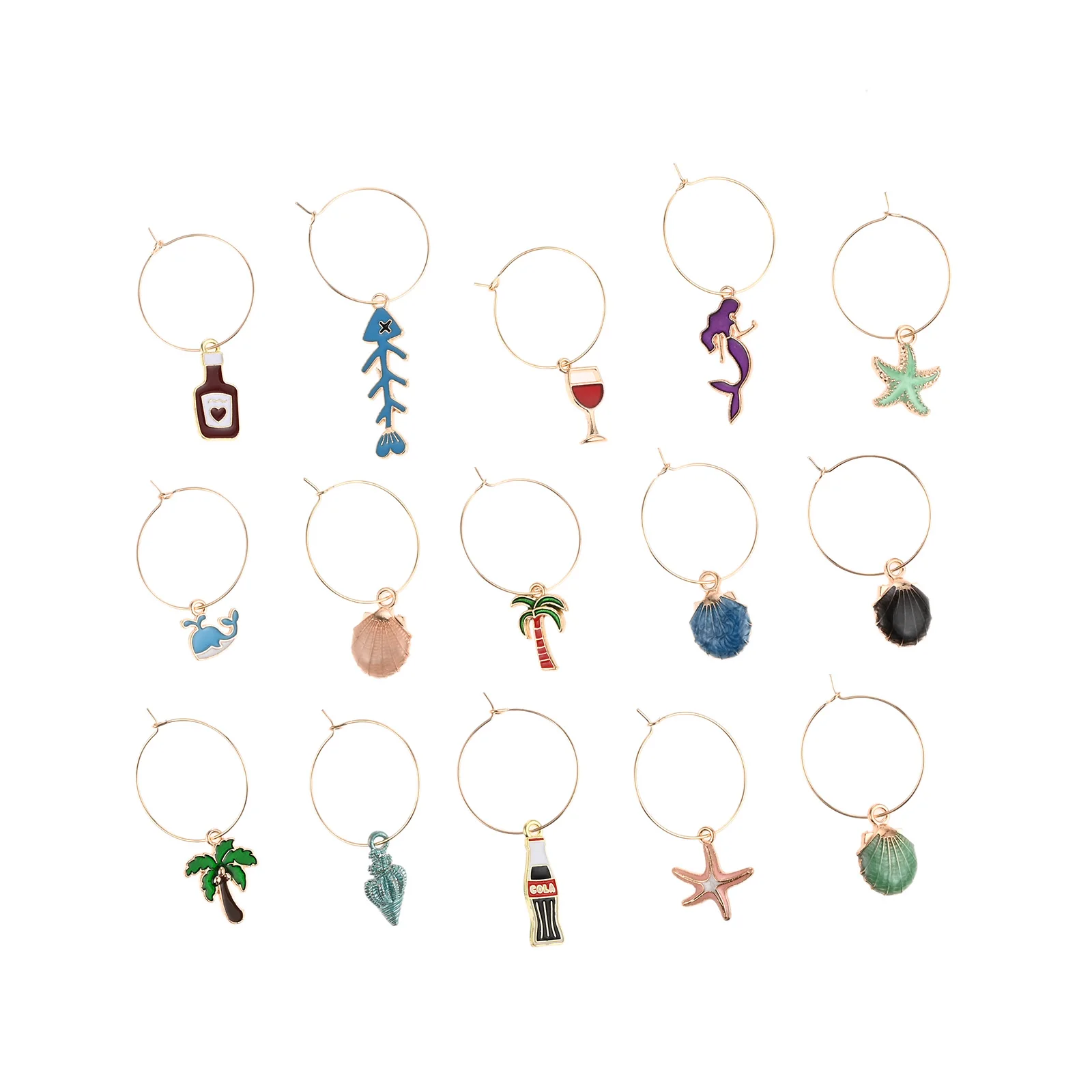 Description Picture 4 of item15Pcs Glass Cup Identification Tag Creative Pendants Wine Glass Marker Drinking Cup Label Decorations for Bar Wedding Supplies