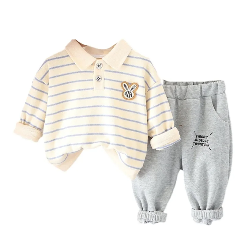 

New Spring Autumn Baby Girl Clothes Boys Outfits Children Casual Striped T-Shirt Pants 2Pcs/Sets Toddler Costume Kids Tracksuits