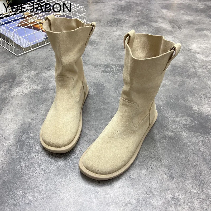 

Женские ботинки из мягкой натуральной кожи, замшевые короткие ботинки без шнуровки на низком каблуке, повседневная женская обувь, Осенние удобные ботильоны