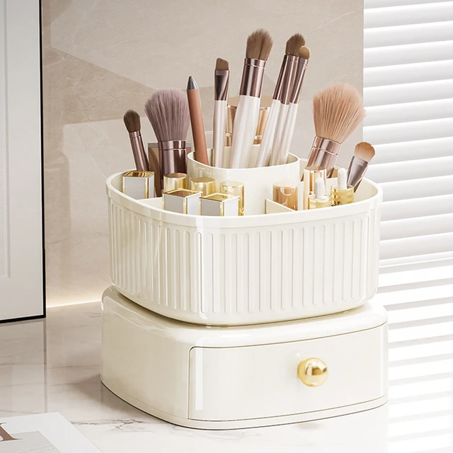 Dropship Square Rotating Makeup Organizer Bathroom Counter