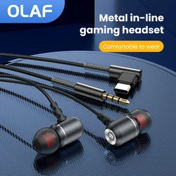 Type-C In-Ear 3.5mm Wired Headphones Waterproof Gaming Headset Sports Music Earbud Handfree Earphones With Mic For Mobile Phone
