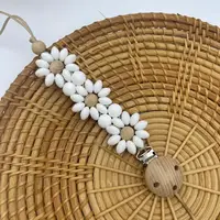 Attache-sucette en Silicone pour bébé, Clip de sucette en forme de fleur, fait à la main, porte-mamelon factice, jouets de dentition essentiels pour nouveau-né 6