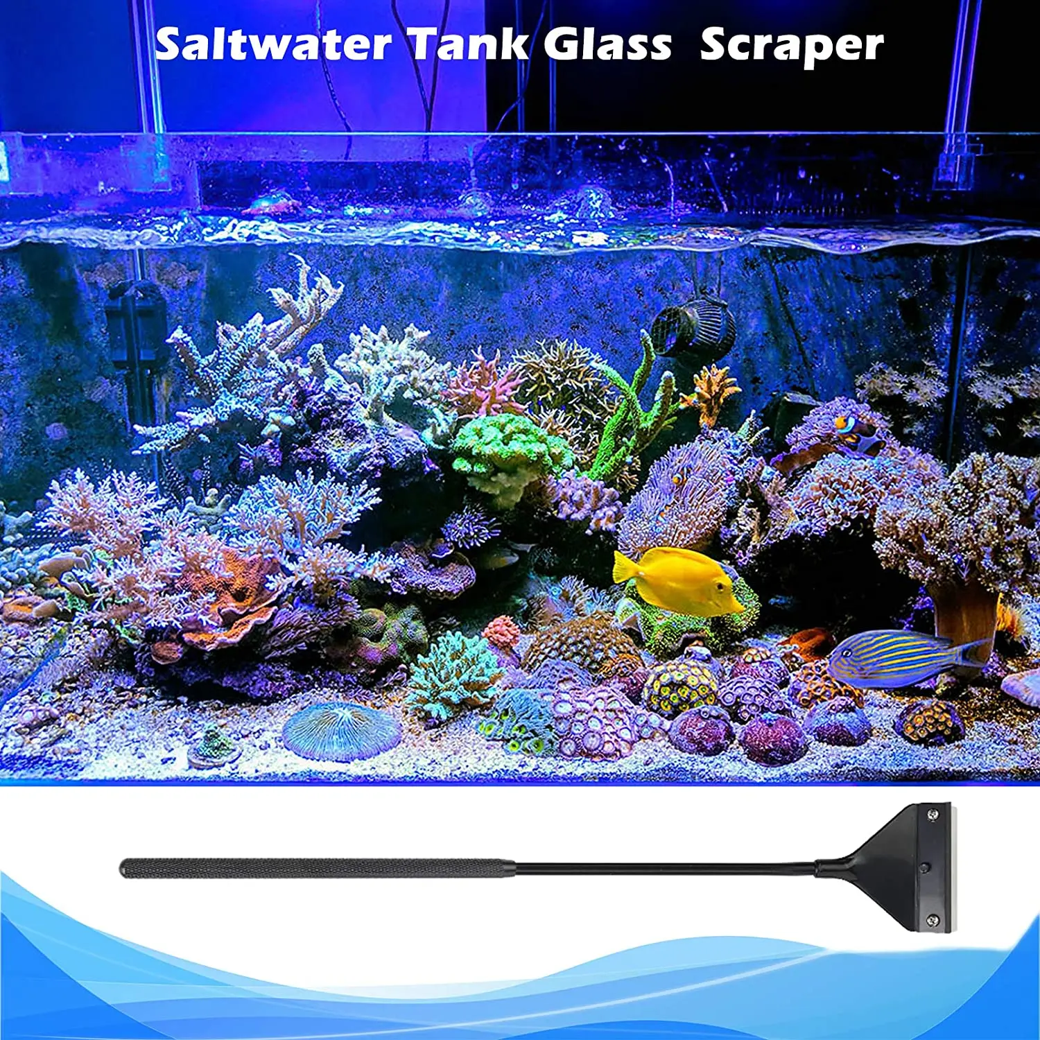 Aquarium Fish Tank Cleaning Tool Flat Sand Algae Removal Dual-use Glass Algae Removal Scraper Household Cleaning with 5 Blades