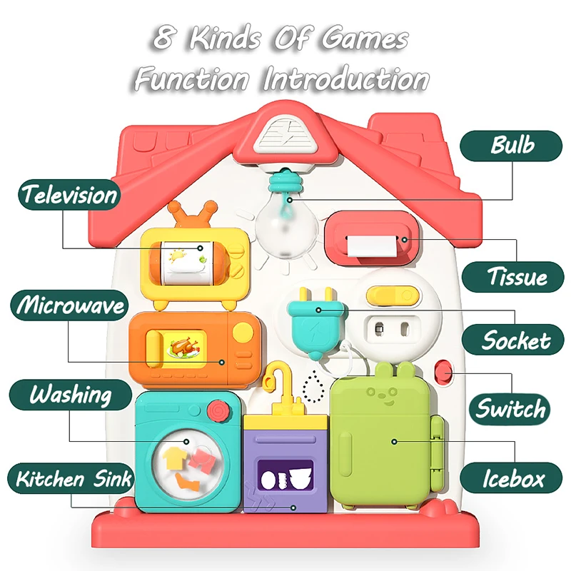 ABS Plastic Sensory Busy Board for Kids Fine Motor Skills
