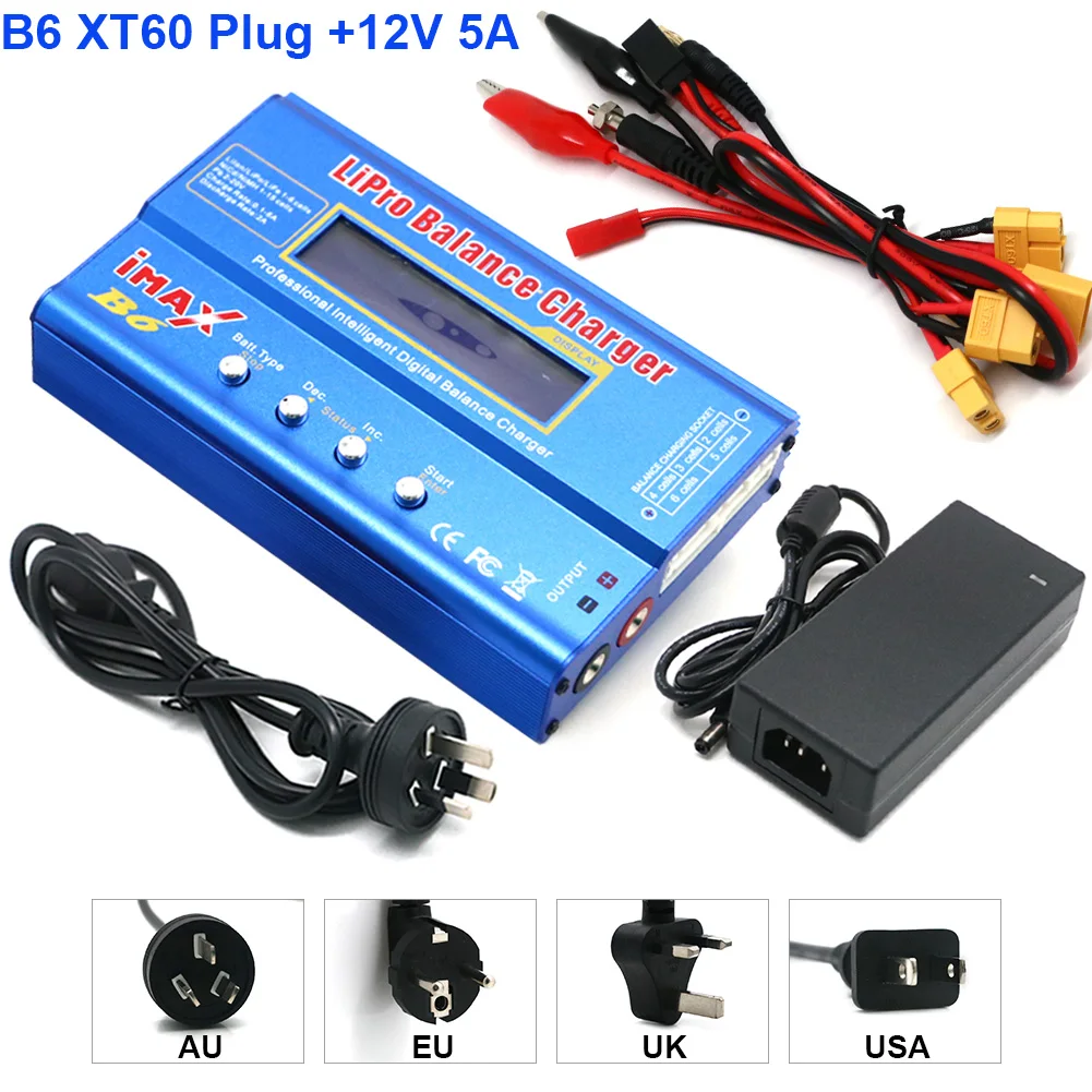 KNACRO 80 W IMAX B 6 ACバランス充電器B 6 AC Nimdリチウム電池バランス充電器NiMH/NiCD/Li-PO/Li-Fe電池パック用デジタルLCDスクリーン付 KNACRO 80 W IMAX B 6 ACバランス充電器B 6 AC Nimdリチウム電池