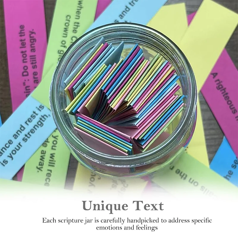 컬러 코드 성서 구절, 항아리 경전 카드, 감정 및 느낌에 대한 성서 구절 포함, 기도 요청 카드, 나를 읽으세요