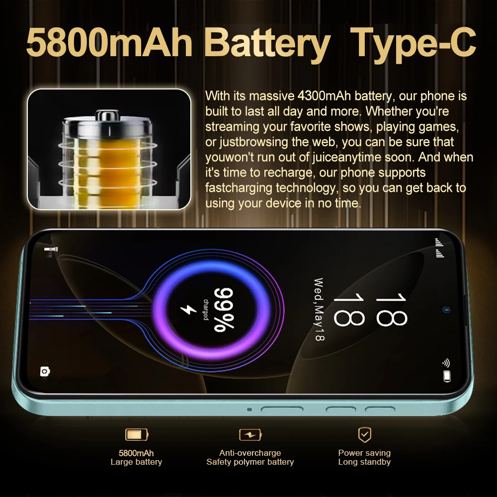 FUFFI Note 15 Pro Smartphone Cellphone Android 14 6.56 inch Screen,12+512GB 24+48MP Mobile phone 5800mAh Google Play Store Phone 6