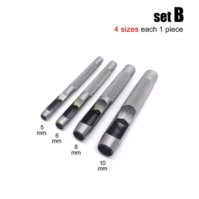 WUTA 5-15 Pcs Kit Hollow Punch Set Round Hole Punch Tool Steel