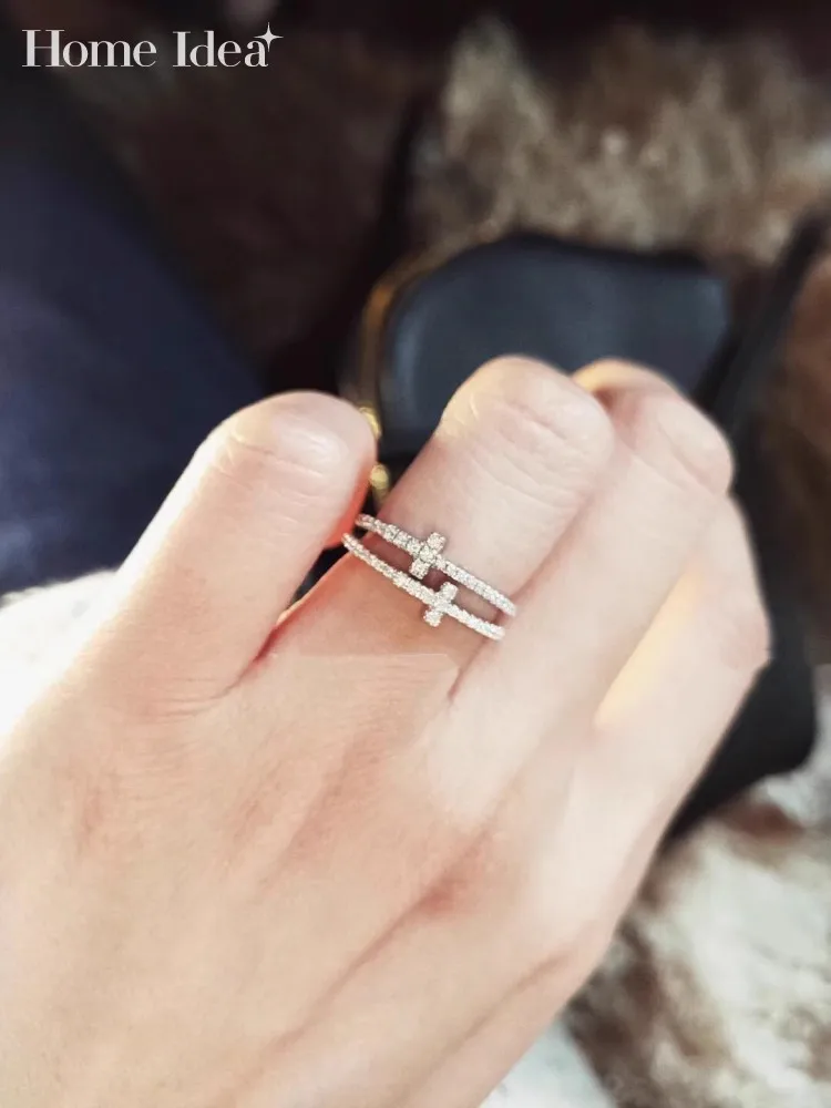 

New S925 Sterling Silver Fine Jewelry Women Ring High Carbon Diamond Fashion Ladies Party Ring