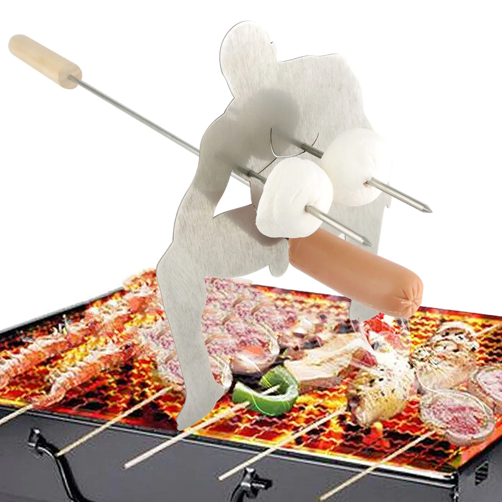 CreativeRoastingSticksNoveltyRoastingStickBBQForksStainless