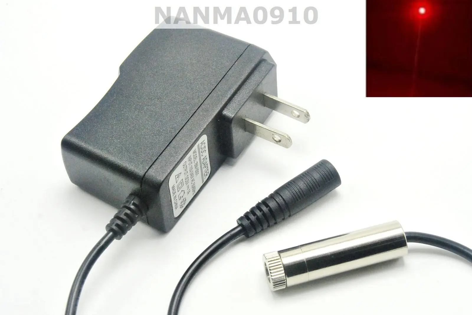 점/선/교차 초점 가능 적색 레이저 다이오드 모듈, 전원 공급 장치 포함, 650nm, 50mw, 5V