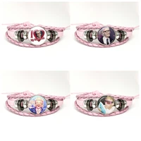 Netherlands Hot Singer Joost Klein Pink Leather Bracelets Glass Dome Snap Button Bracelet & Bangles Cute Fun Meme Jewelry Gift 1