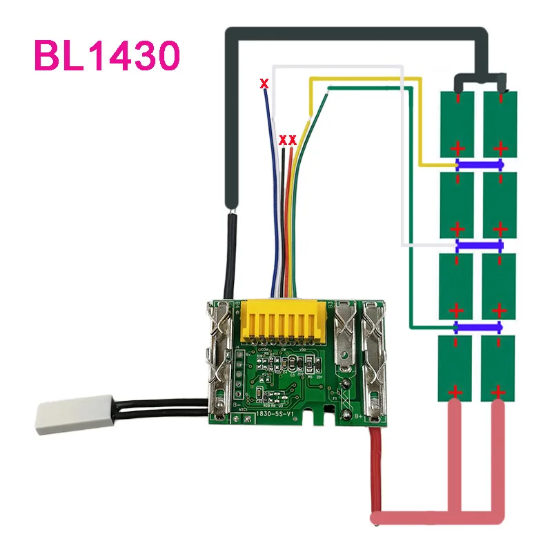 

BL1430 Li-ion Battery PCB Charging Protection Circuit Board For Makita 14.4V 1.5Ah 3Ah BL1415 BL1460 BL1490 194066-1 194065-3