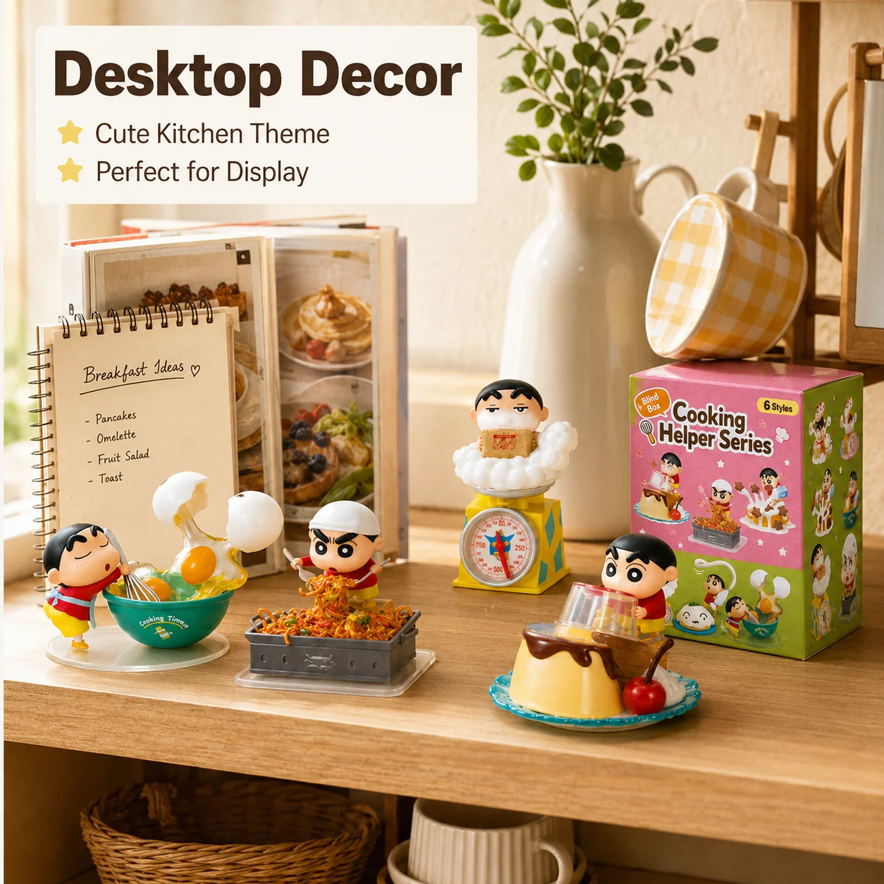 Crayon Shinchan Cooking Helper Series Mini Figure Blind Box - Simpatico Giocattolo da Collezione a Tema Cucina, Decorazione da Scrivania, Regalo - immagine 3