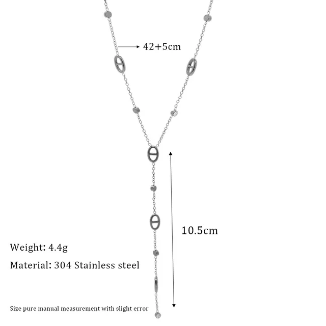 Keen on – collier chaîne en Y pour femmes, ne se décolore pas, exquis, chaîne de clavicule, nez de cochon, pompon, acier titane, classique français
