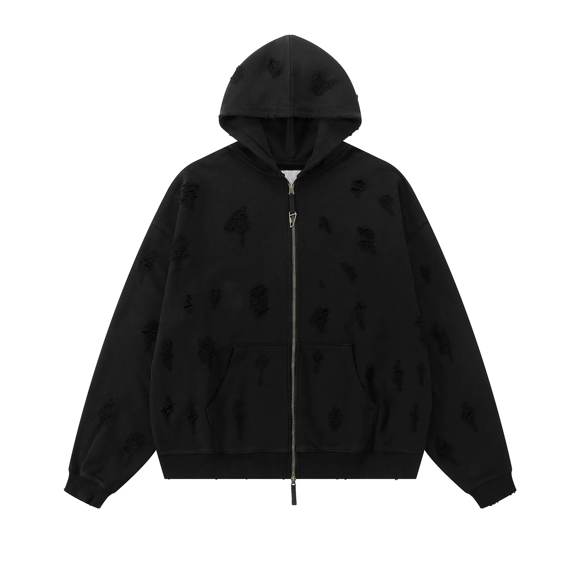 【Undermycar】Burning Wasteland Multi Patched Zipped Hoodie Undermycar AGED MULTI PATCH DIRTY ORANGE ZIPPED HOODIE