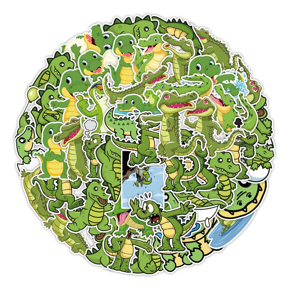 

10/30/50pcs Small Crocodile Cartoon Personality Creative Graffiti Sticker Water Cup Skateboard Decoration Waterproof Wholesale
