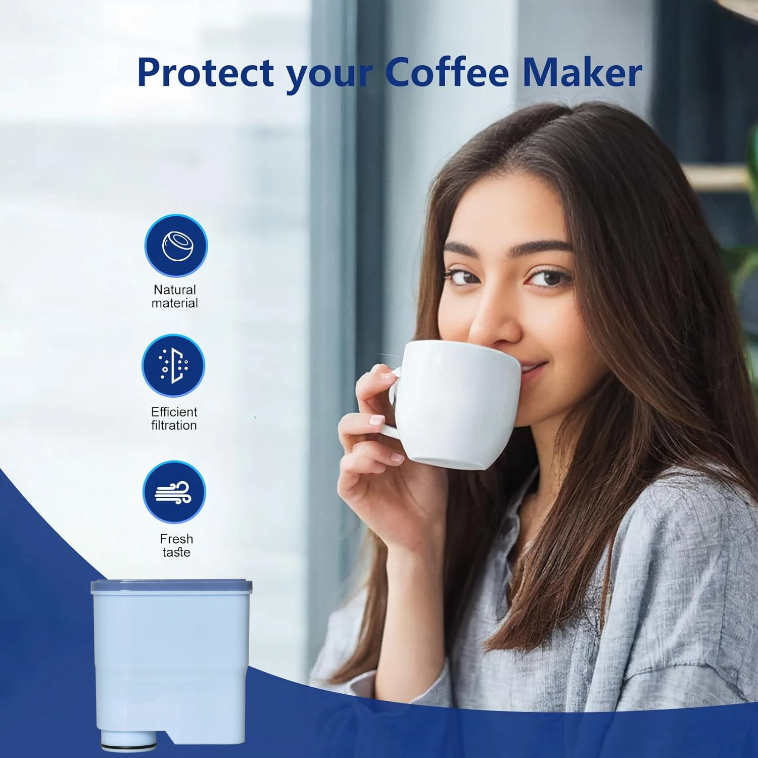 Filtro para máquinas de café Philips Saeco AquaClean CA6903/10/00/01/22/47 CMF009, mejora el sabor del café, reemplazo d