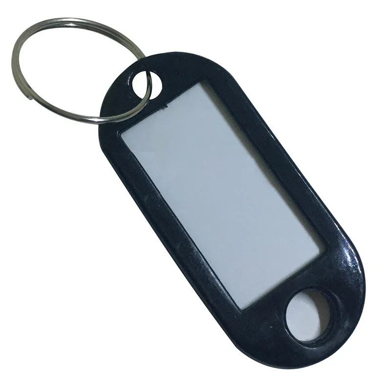 Plastic Keychain Tags 50pcs/lot Colorful Numbered Name Baggage Tag ID Label With Split Ring