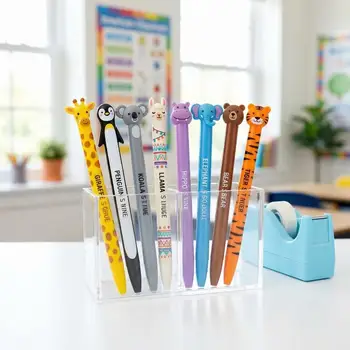 Set di Penne Gel con Inchiostro Cancellabile a Forma di Animali per Studenti, Scrittura, Diario, Ufficio, Scuola, Forniture per lo Studio, 1-8 Pezzi