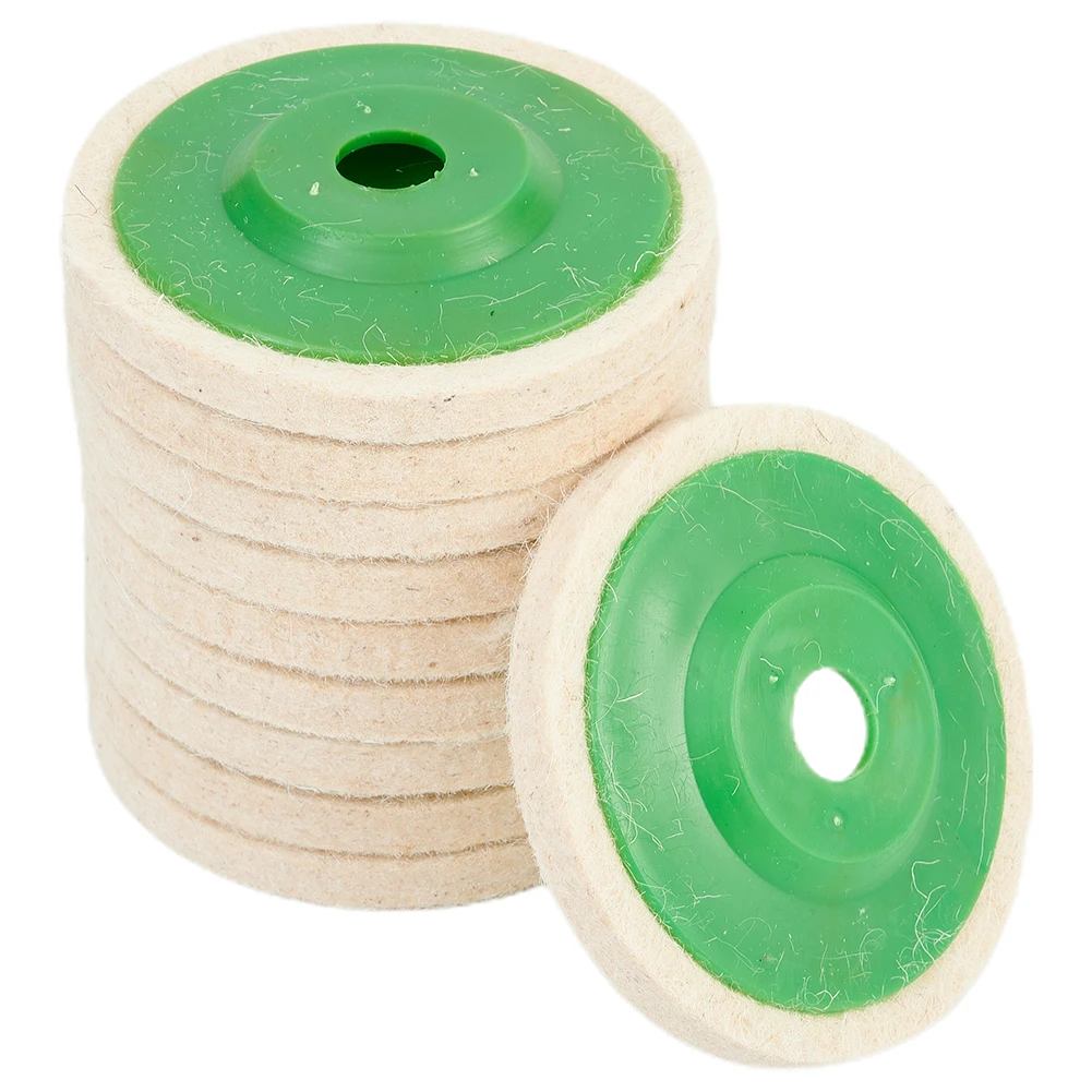 10pcs 100mm Wool Buffing Polishing Wheels Felt Pad 4 Inch Buffer Polish Discs For Metal Glass Ceramic Marble Power Tools 10pcs ногти файл 100 180 песчаный буфер блок педикюр маникюр buffing польских инструментов красоты профессиональные ногти файлы