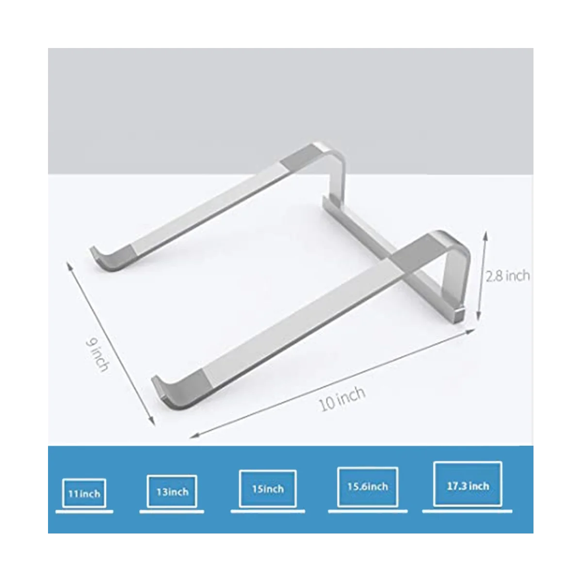 

Desktop Laptop Stand Stable Stand Ergonomic Aluminum Computer Riser Laptop Cooling Stand (Silver)