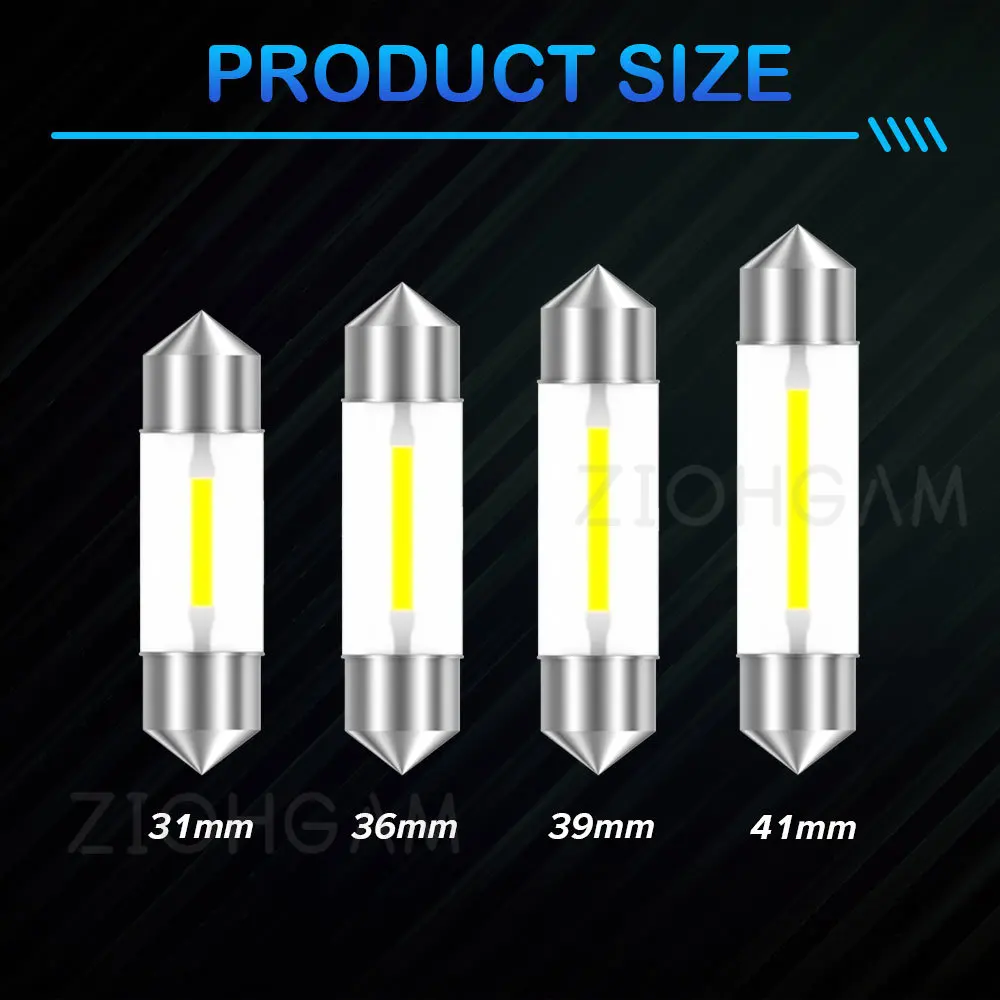 ZIOHGAM 2PCS C5W Led C10W  31MM  36MM 39MM 28MM 41MM 31mm ȣ  ڵ   ȭƮ   ũ 6V 12V 24V