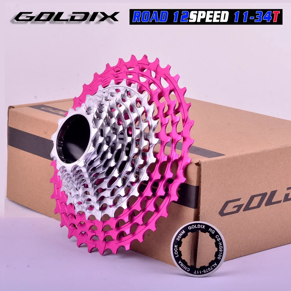 GOLDIX Ultralight Road Bike Pink Freewheel 11/12Speed 28-36T CNC