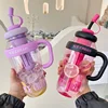 1300ML Large Capacity Plastic Water Bottle Cute Portable Children's Plastic Cup Leakproof with Straw Sports Water Cup Summer 4