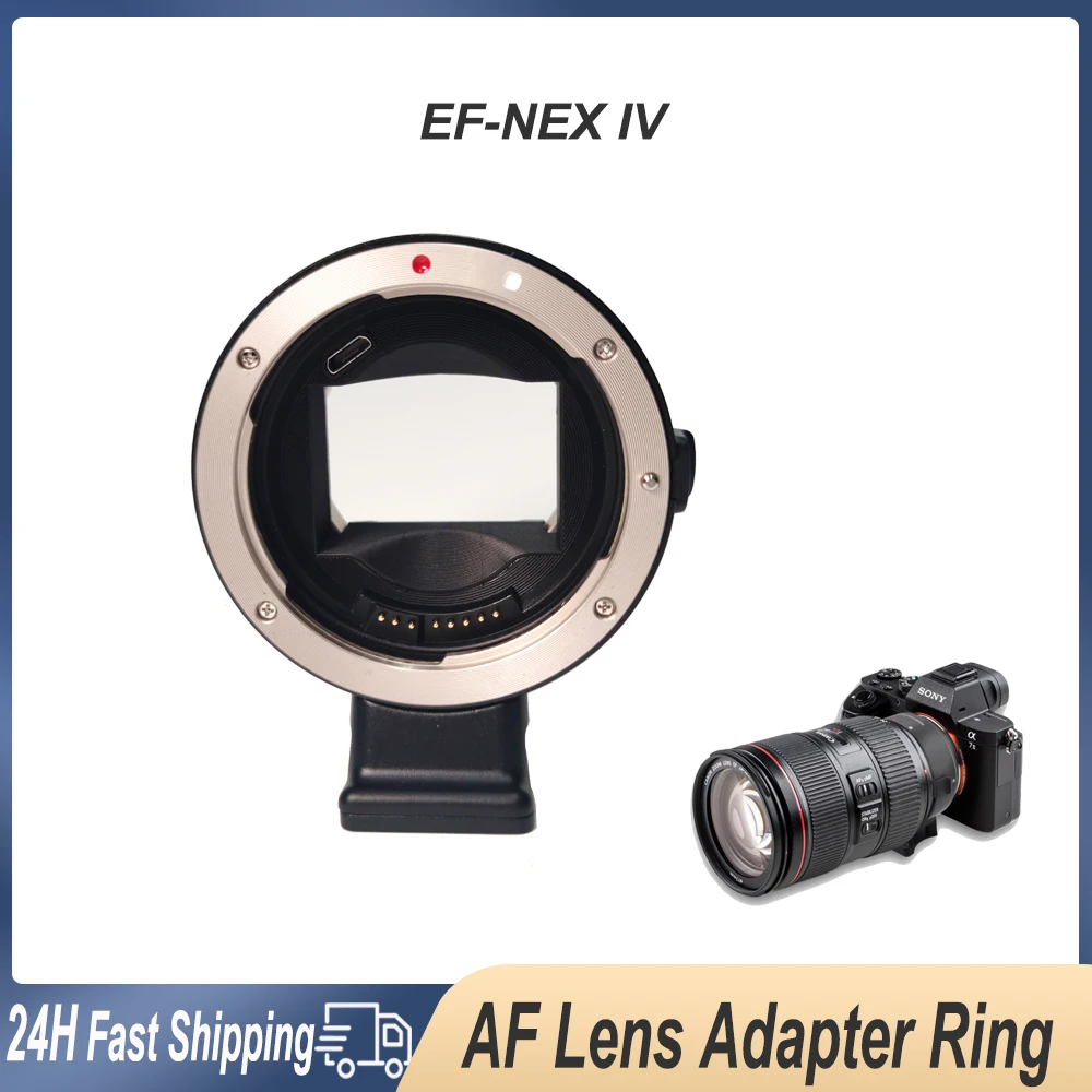 Ef-Nex Iv Af Auto Focus Lens Adapter Ring Per Canon Ef Ef-S Lens A Sony E Mount A7Riii A7S Ii A9 A6500 Nex7 A6300 A6000