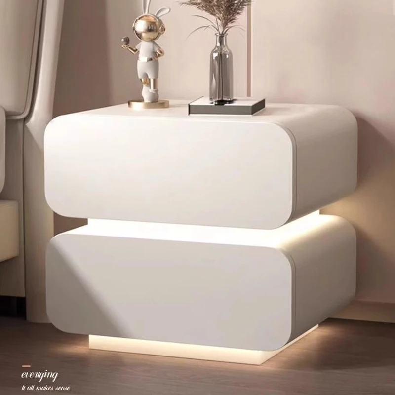 Comfortable Drawers Bedroom Bedside Table Round Auxiliary Mini Tables Bed Headboard End Cabinets Living Room Mesitas De Noche
