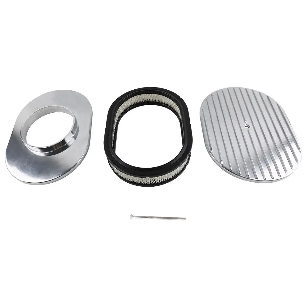 Universal Air Cleaner 12"x2 Oval Super Flow Thru Air Cleaner Washable SBC BBC For Chevy Ford Hot Rod 6 In Air Cleaner - Foto 8