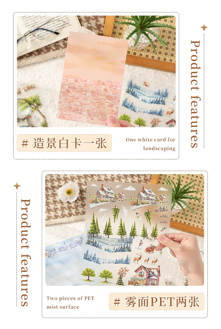 Kawaii Daily Office Routine 3D Four Seasons Landscape Sticker DIY Pocket Cabin Scene Weihnachtsgeschenke ﻿ ﻿ – Detail 6