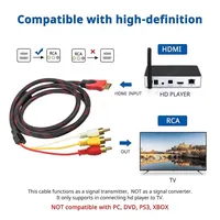 【Fast Delivery】High Quality 1.5M Nylon HDMI To 3RCA AV Cable Male to Male Audio Video Component Convert Adapter for DVD HDTV - Image 4