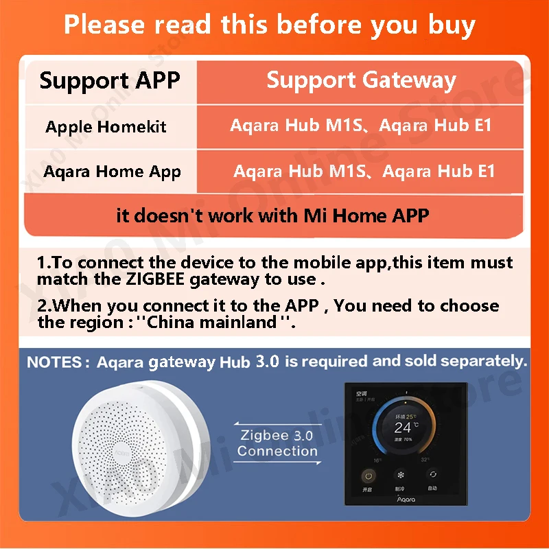 Aqara 스마트 온도조절기 S3, 3.95 인치 터치 스크린 패널, 음성 제어 지지대, 온도 습도 감지, 홈킷 스마트 홈용