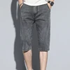 Trendy Summer Thin Denim Short Jeans For Men's Korean Slim Fit Leggings Trendy Men 7 Point Pants High Quality Brand New Shorts 2