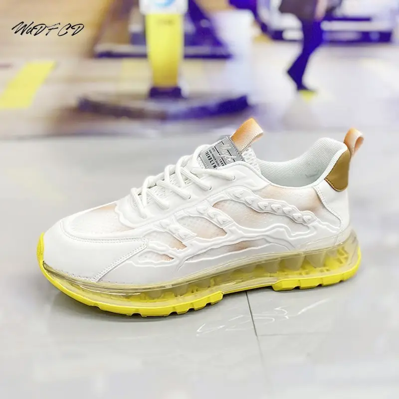 

Chunky Sneakers Mens Designer Air Cushion Running Shoes Fashion Casual Leather Fabric Breathable Height Increased Platform Shoes