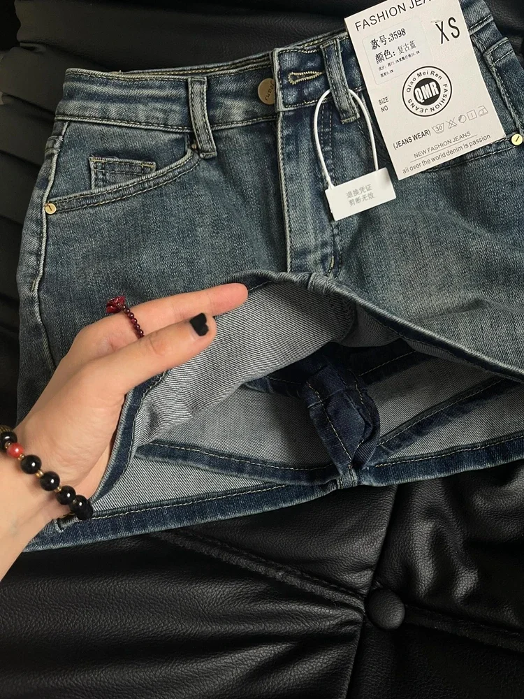 Women's Blue A-line Denim Skirt Y2k Jean Shorts Skirts Harajuku 90s Vintage Mini Cowboy Skirt 2000s Fashion Clothes Summer 2
