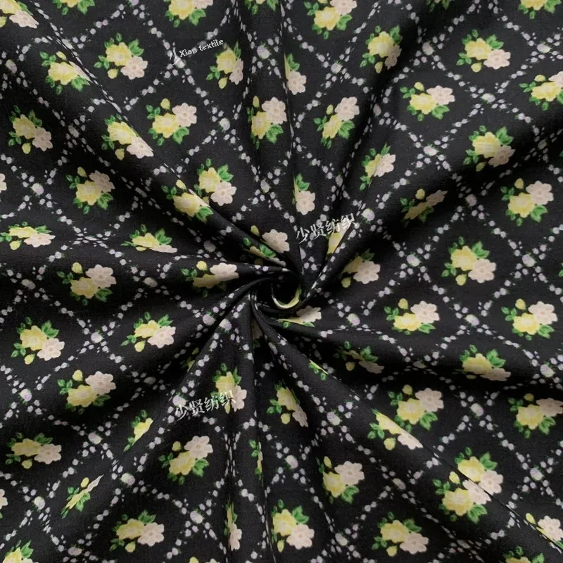 Pure Cotton Digital Printing Fabric Retro French Floral Women's Children's Clothing Material Yardage Baby Accessories