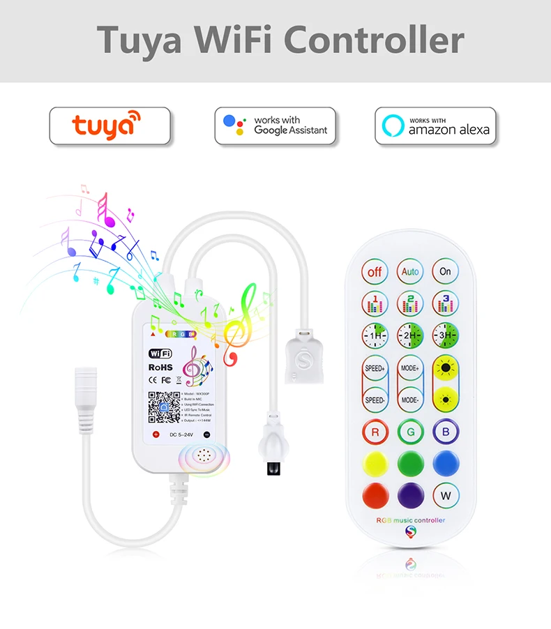 Description Picture 5 of itemTuya LED Strip Controller,Homekit Smart Home RGB Led Controller,DC interface/4pin Wifi Switch for 12V 5050/2835 COB Neon Light