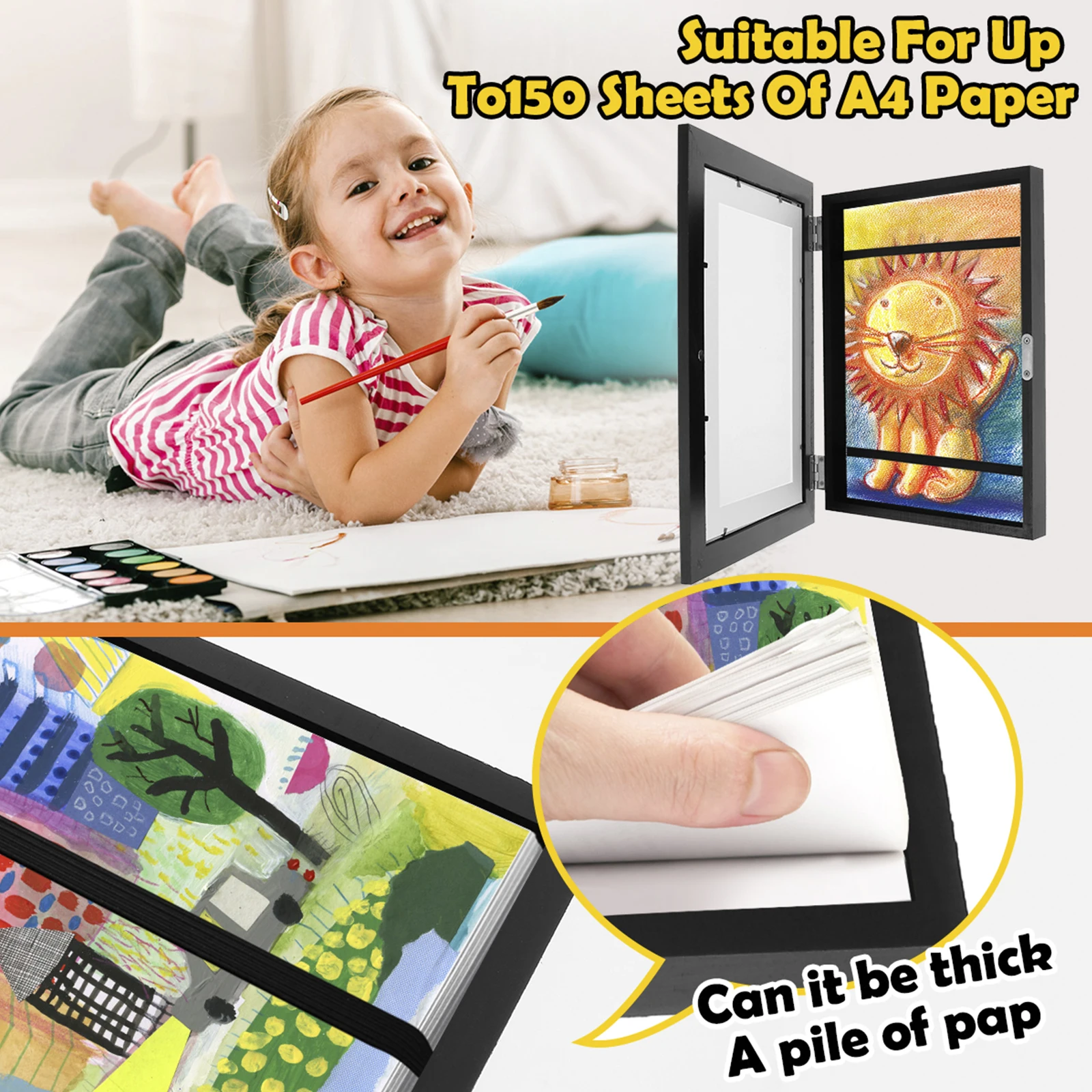 Children Art Frames Front Open Changeable Kids Frametory Poster Photo Drawing Paintings Pictures Display Home Decor 1/2/4Pcs art frames