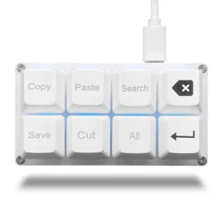 Compact 8 - Key Programmable Mechanical Keypad for Gaming and Productivity (WHITE)