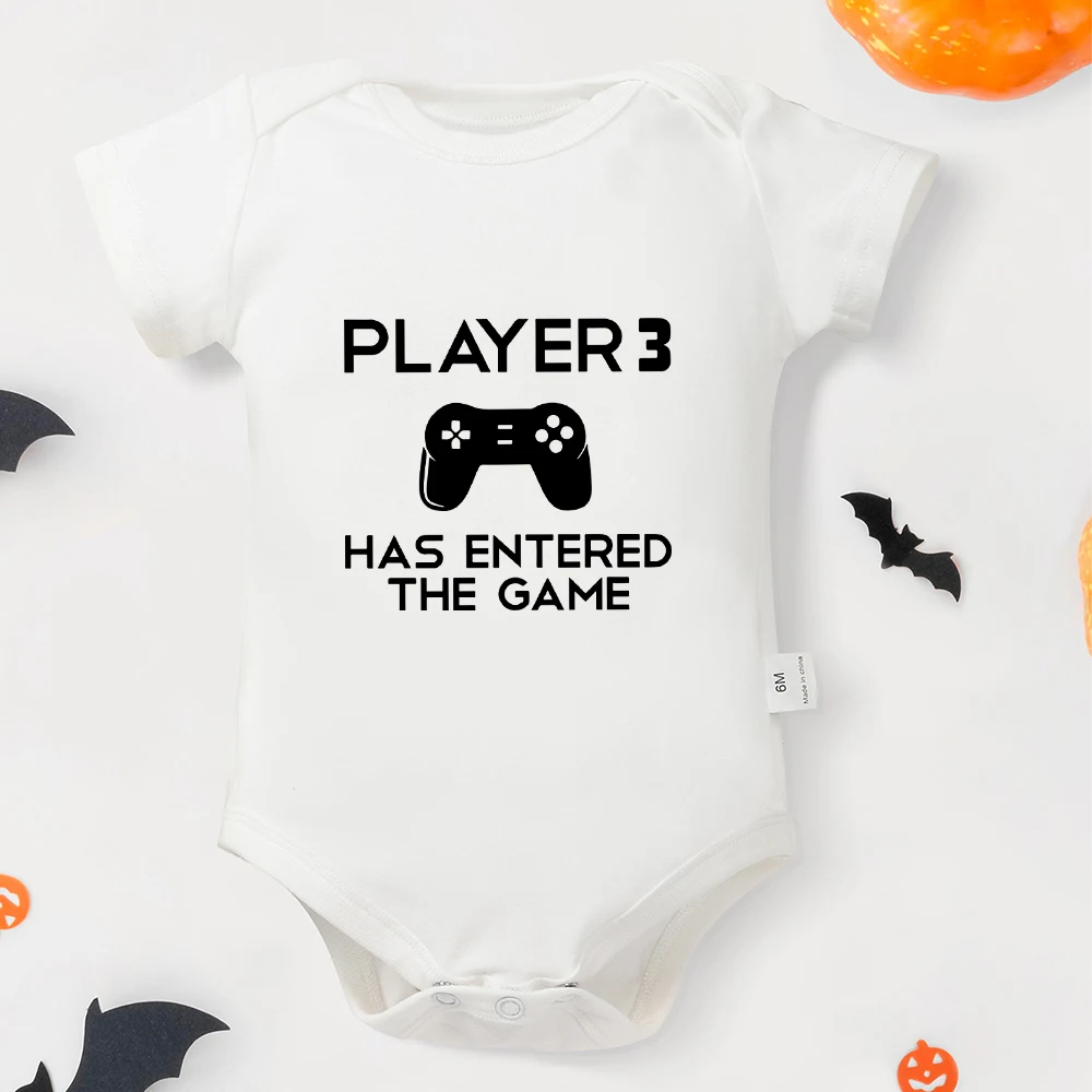 PLAYER 3 Newborn Romper American Style Harajuku Baby Boy Clothes Bodysuits Hipster Personality Novelty Toddler Jumpsuit Cotton 1