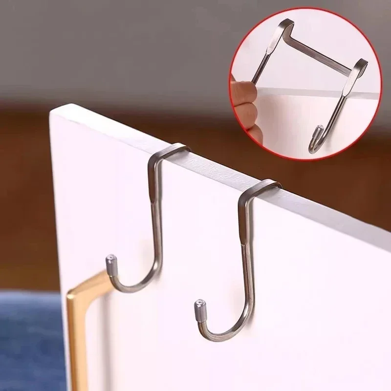 Description Picture 3 of itemMultifunctional S-shaped Hook 304 Stainless Steel Kitchen Bathroom Cabinet Door Back Storage Coat Rack Free Stamping Double