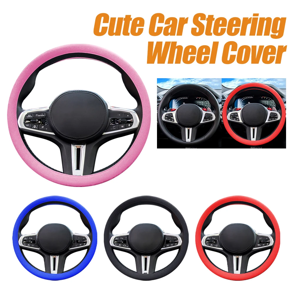 

Car Summer Universal Silicone Steering Wheel Cover Elastic Glove Cover Texture Soft Multi Color Auto Decoration DIY Accessories